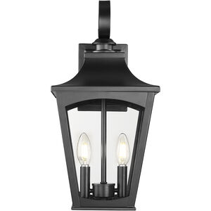 Curry 2 Light 19 inch Powder Coated Black Outdoor Wall Sconce